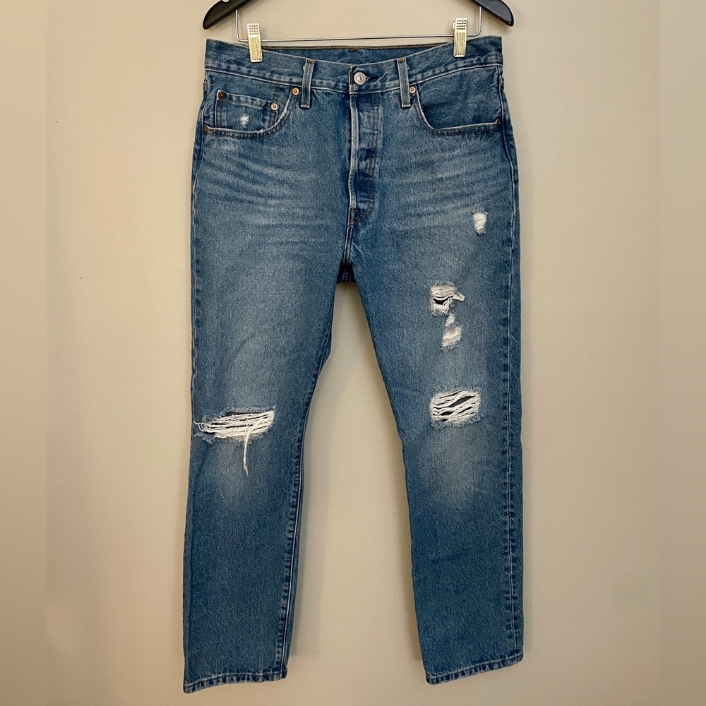 Levi’s 501 Distressed Button Fly Jeans